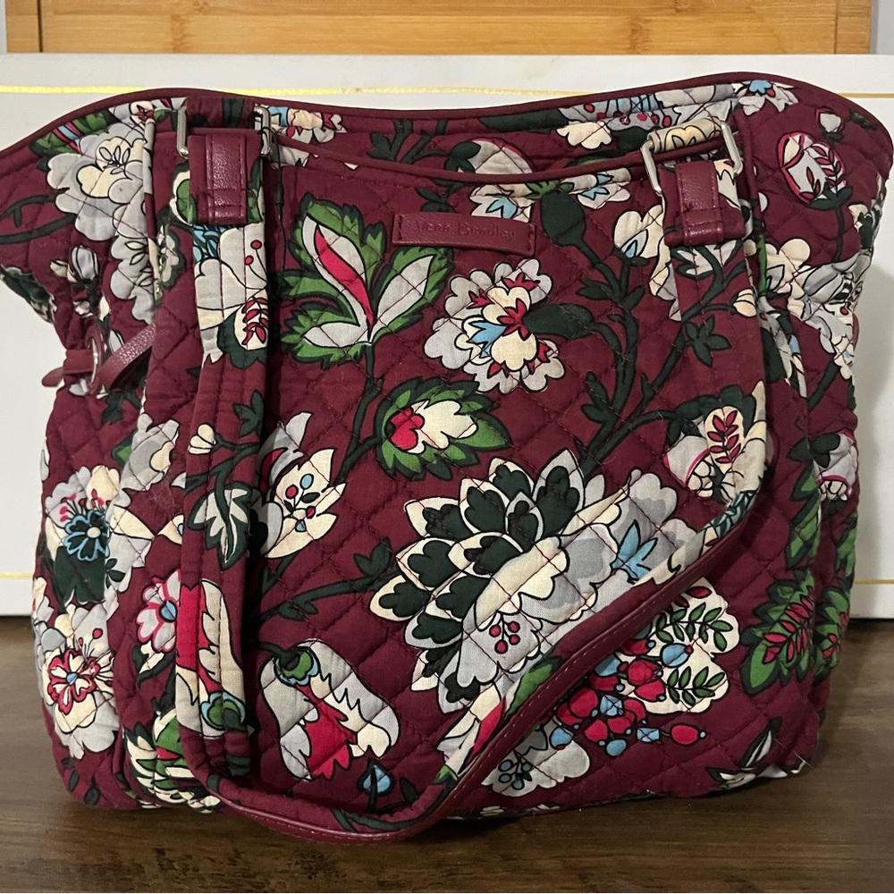 Vera Bradley Burgundy Quilted Tote Bag